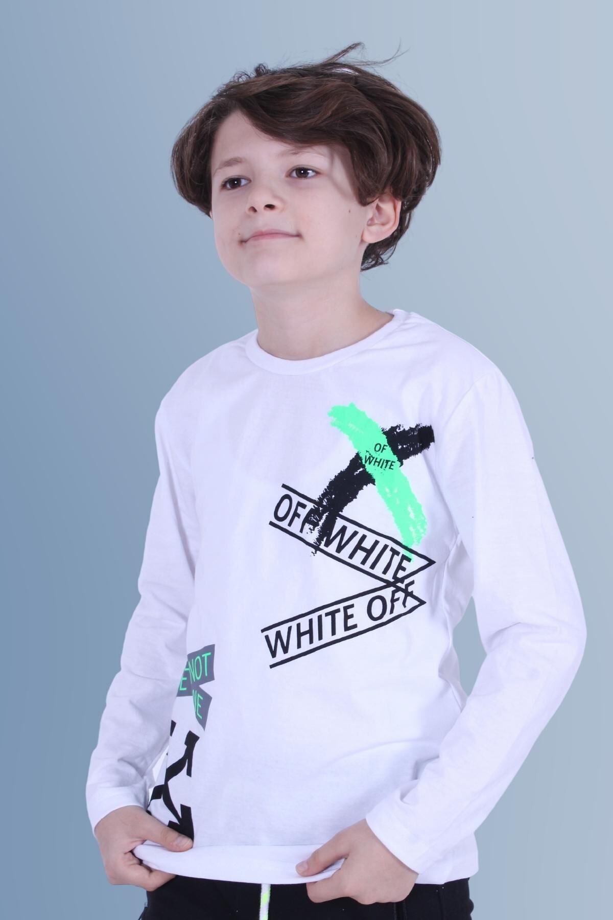 سویشرت پسرانه سفید PANİO KİDS | PK00214 اورجینال - تصویر 4