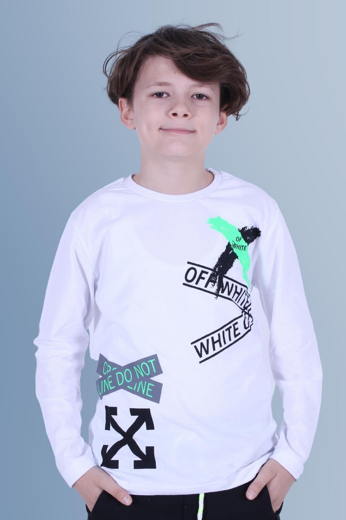 سویشرت پسرانه سفید PANİO KİDS | PK00214 اورجینال - تصویر 3