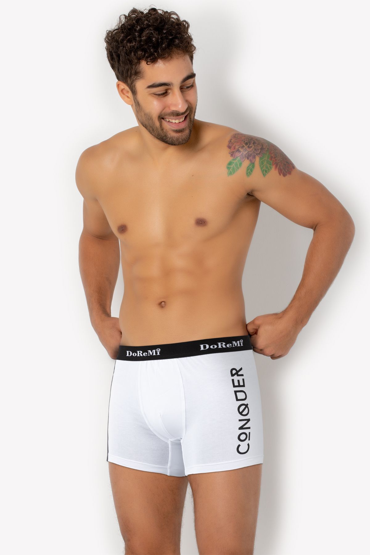 DoReMi Boxer Shorts White Plain Trendyol