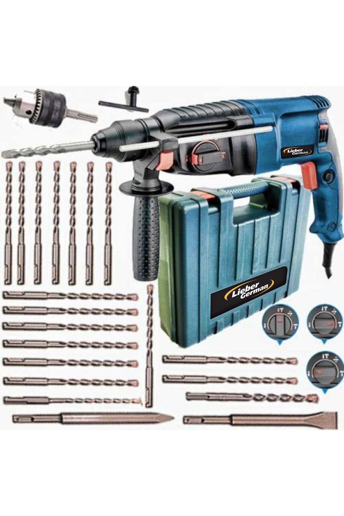 Lieber German Sx-4100 Watt 6.0 Joul Kırıcı Delici Darbeli Matkap 20 Adet Uç Seti