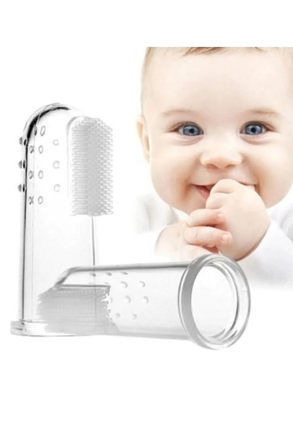 Modellino Bebek Diş Kaşıma Fırçası Parmağa Takılan Silikon Diş Kaşıyıcı