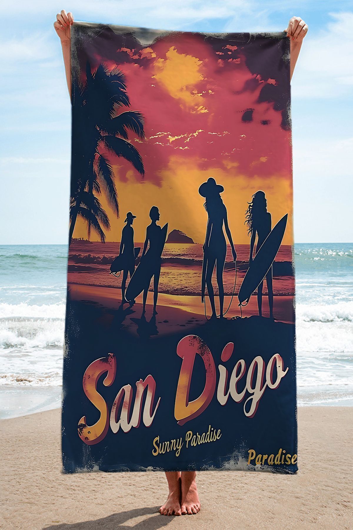 3D ELSE HALI-Patterned Light and Fast Drying Water Absorbent Microfiber Beach Towel 75x150 cm DSN15 1