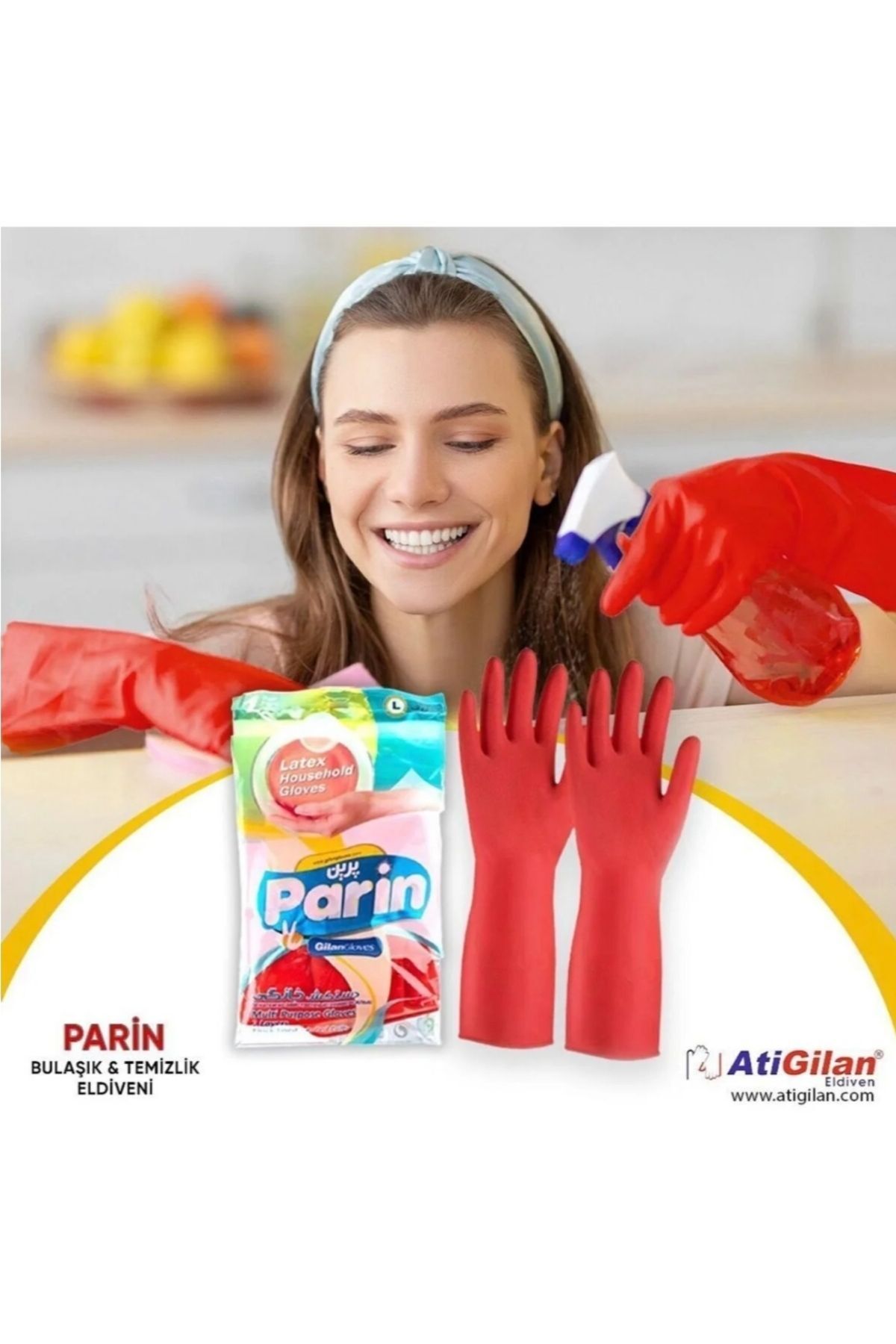 Gilan Gloves Parin Kısa Konçlu Temizlik Ve Bulaşık Eldiveni