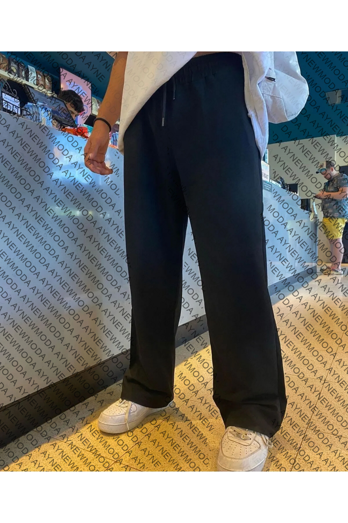 aynewmoda Plus Size Sweet Cats Printed NY Sweatpants Trendyol