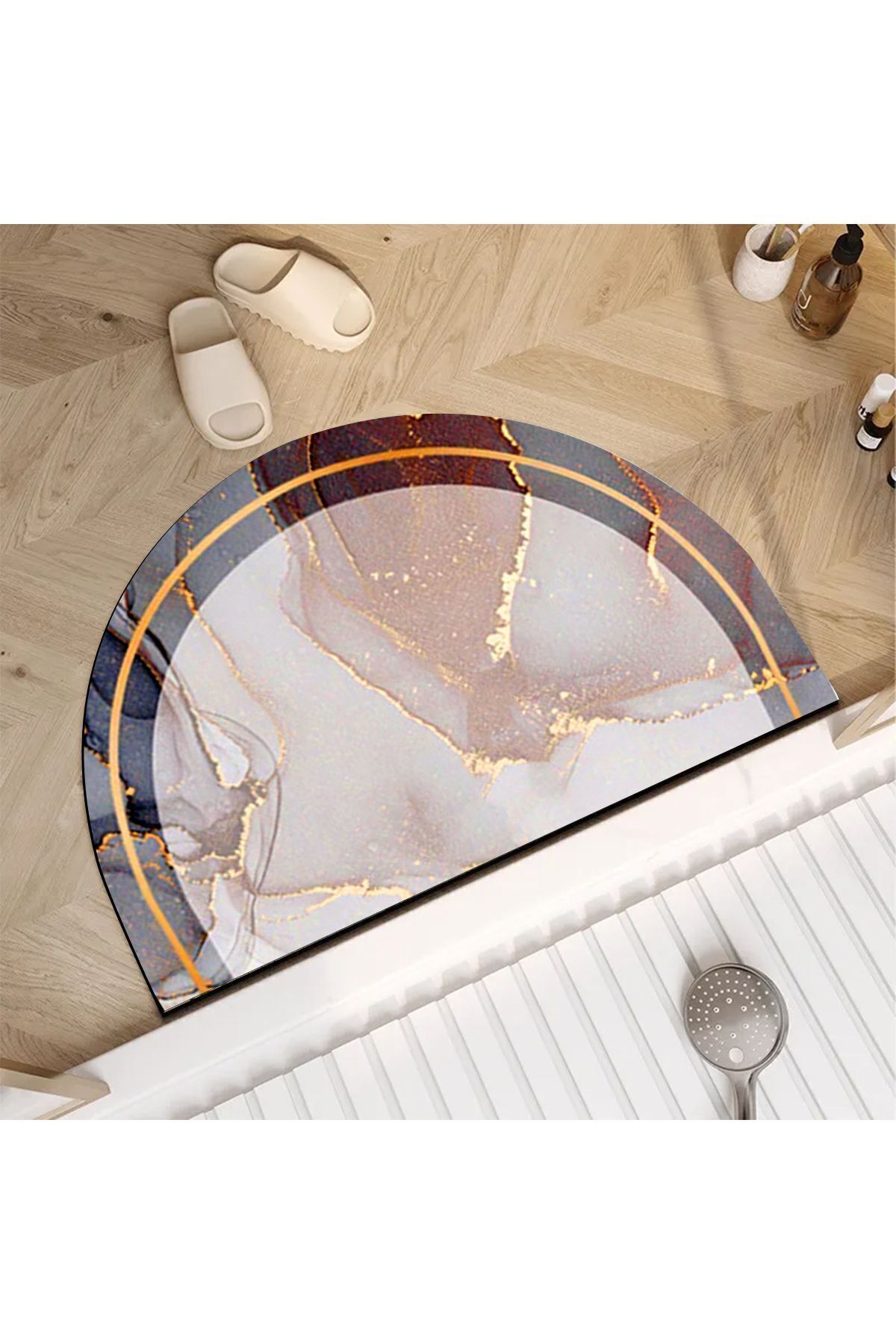 3D ELSE HALI-Else Patterned Decorative Modern Inside and Outside Half Moon Door Mat 2