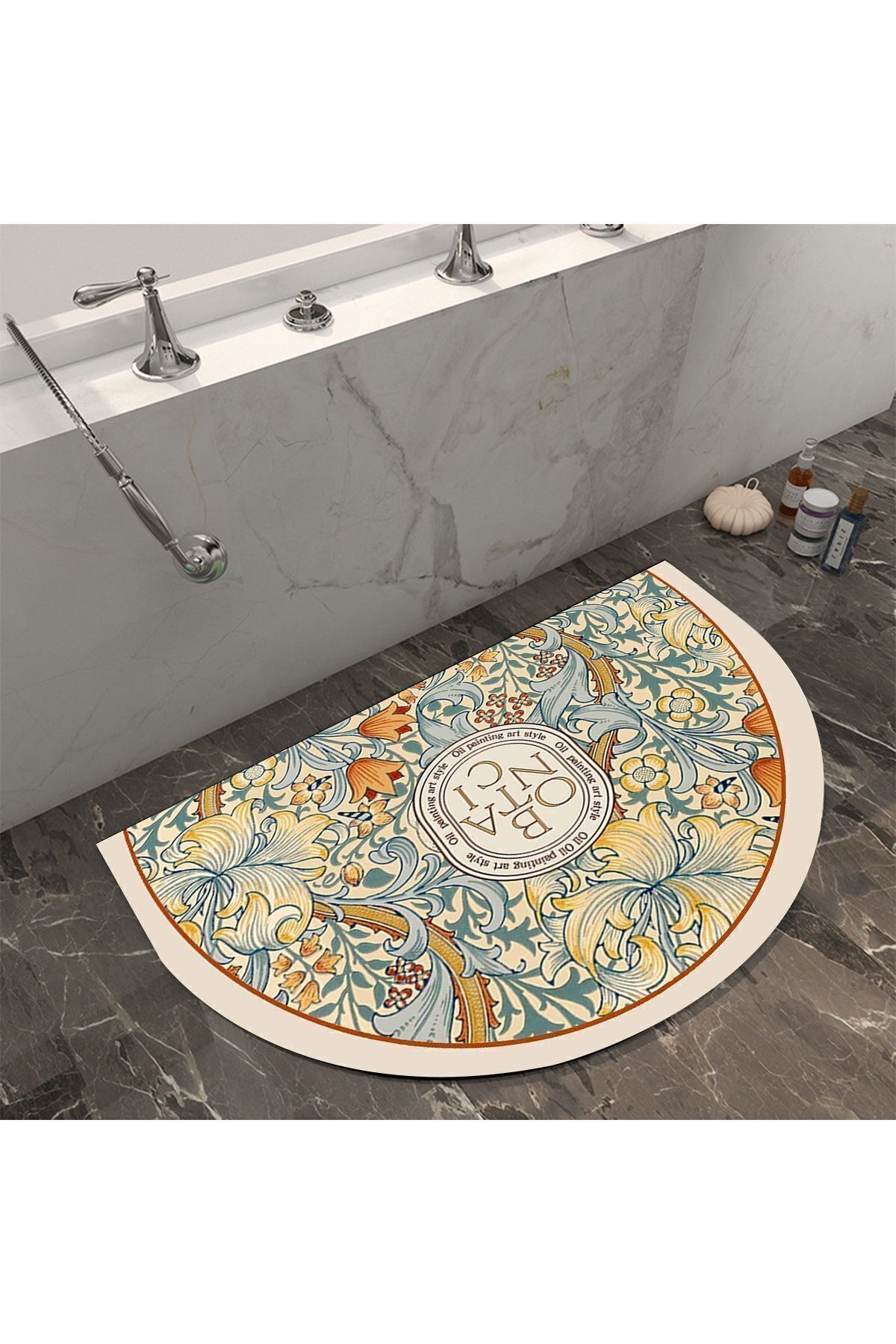 3D ELSE HALI-Else Patterned Decorative Modern Inside and Outside Half Moon Door Mat 4