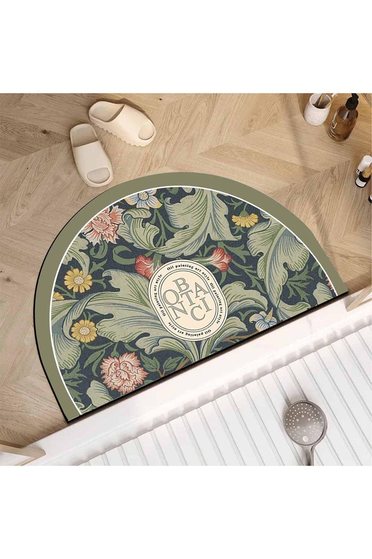 3D ELSE HALI-Patterned Decorative Modern Inside and Outside Half Moon Door Mat 2