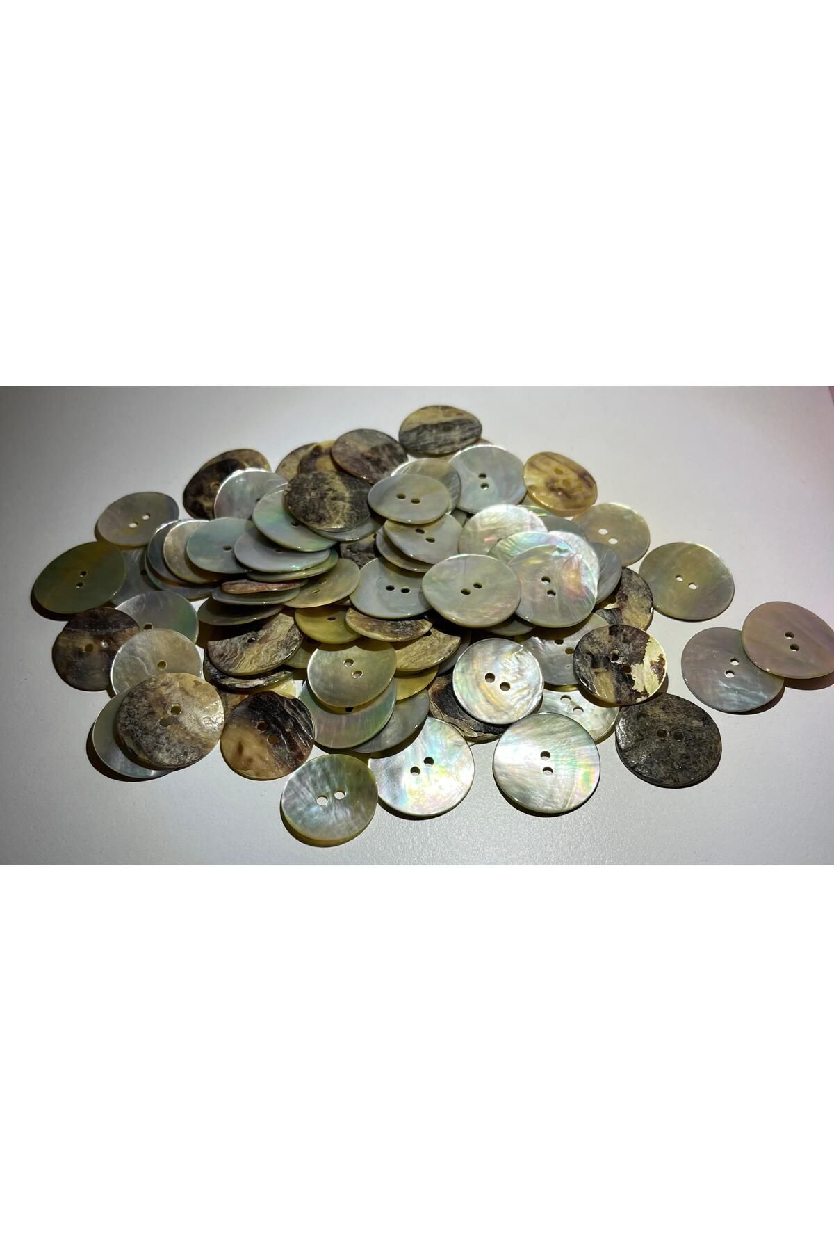 Final Düğme-17.5 Mm Round Model Genuine Seashell Button - 100% Mother of Pearl (10 PCS) 2