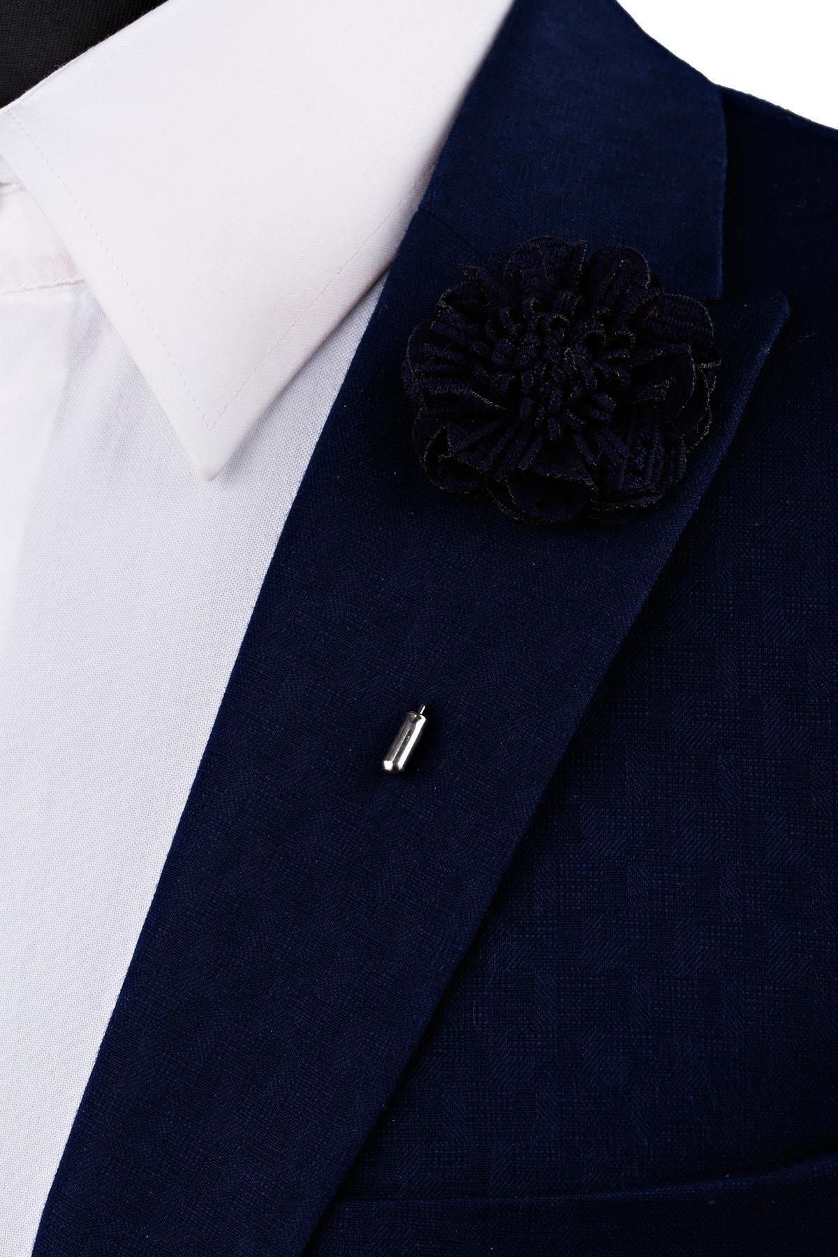  گل یقه برگردان سرمه‌ای Yc385