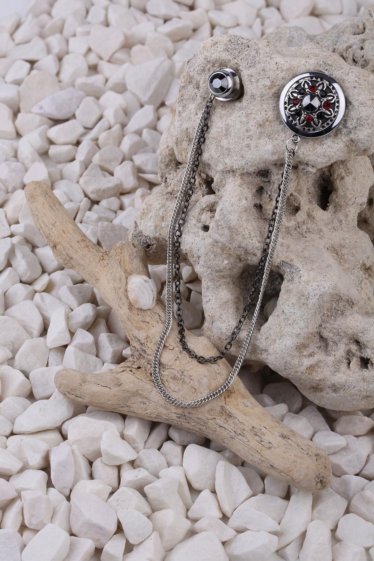  سنجاق یقه زنجیری تزیین شده با سنگ YI109