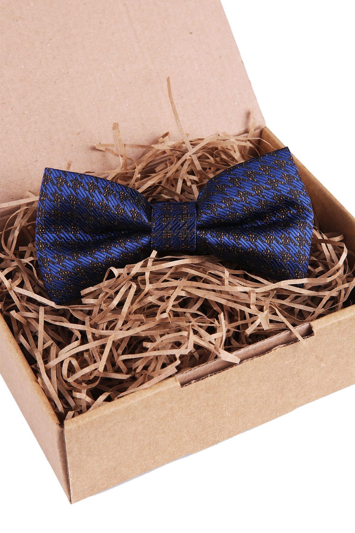  سرمه‌ای - طرح پاپیون قهوه‌ای P743