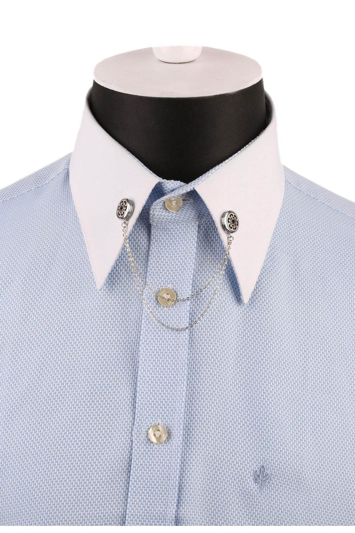  سنجاق یقه پیراهن زنجیری نقره‌ای رنگی GI160