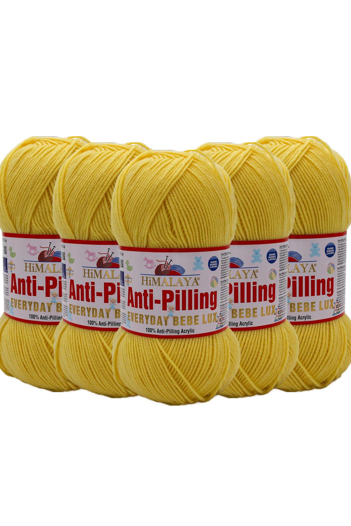 5 Pcs Himalayan Everyday Bebe Lux Anti Pilling Hand Knitting Yarn - 70403 Yellow