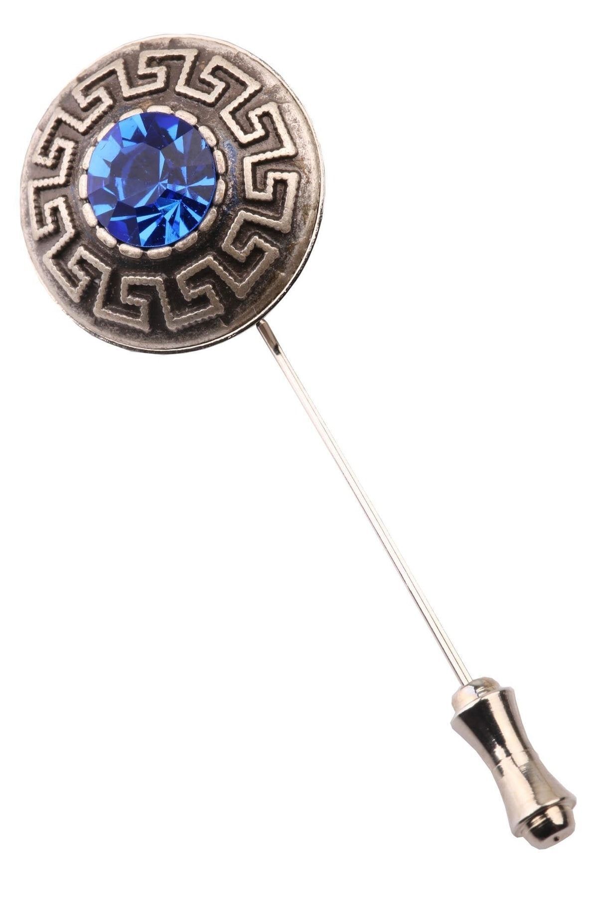  سنجاق سینه نقره‌ای طرح سنگ آبی آنتیک YI144