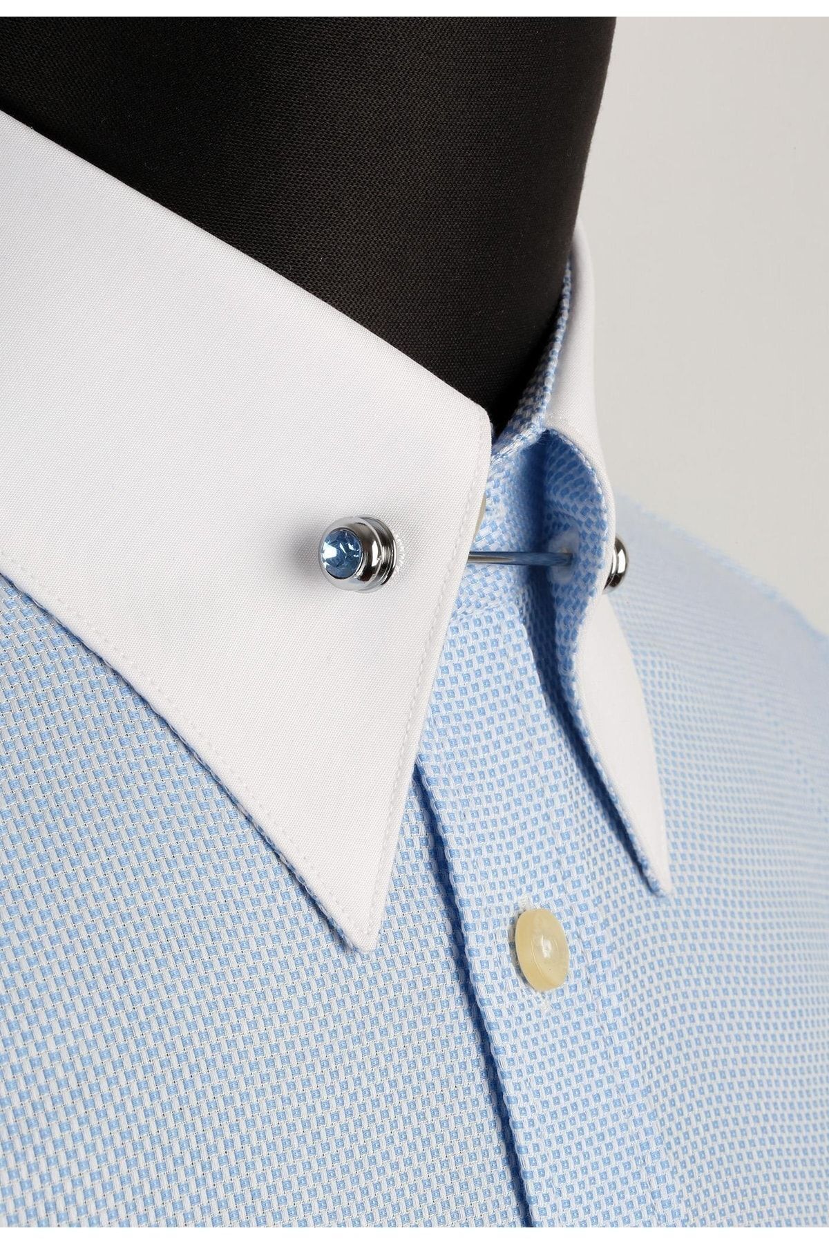  سنجاق یقه پیراهن سنگ فیروزه GI054