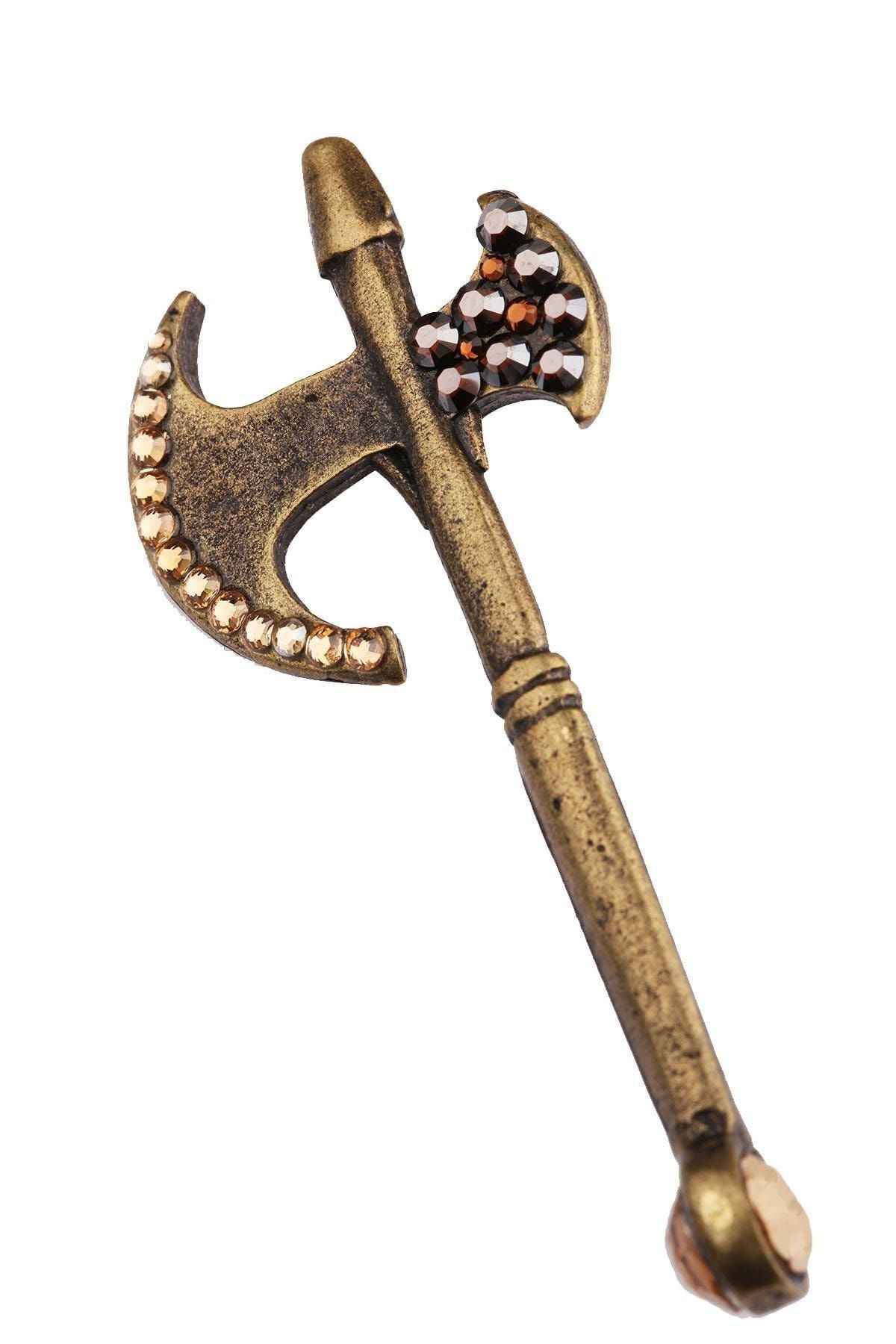  سنجاق یقه تزیین شده با طرح تبر برنزی رنگ YI299