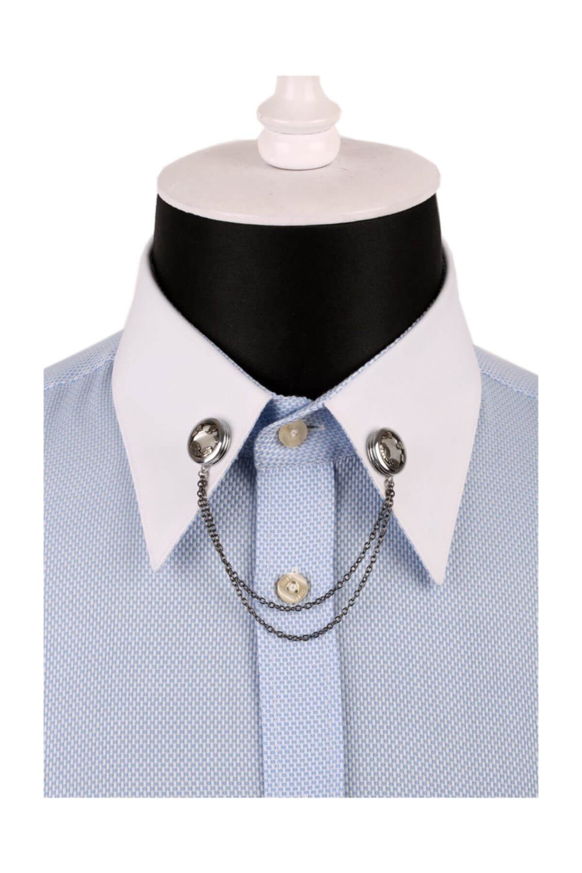  زنجیر نقره‌ای رنگ با سنگ صدفی GI089