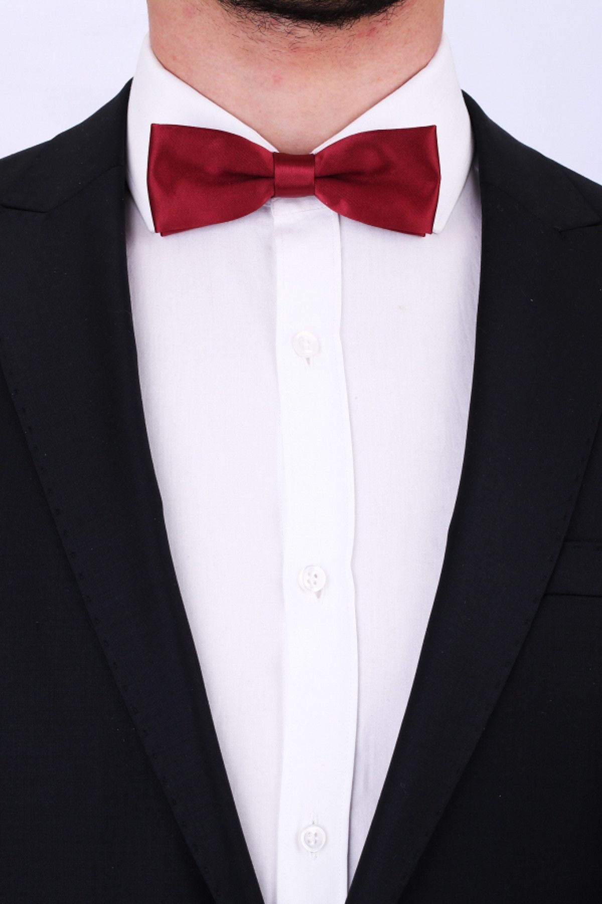  پاپیون ساتن باریک زرشکی SP19