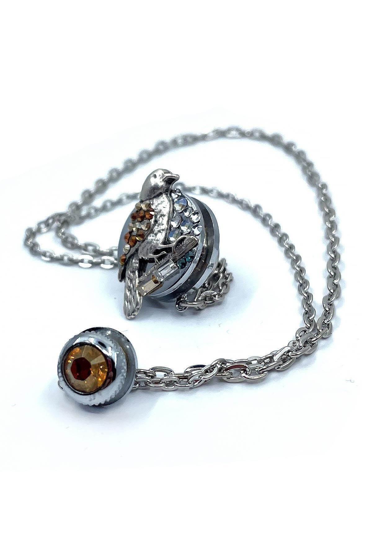  سنجاق سینه طرح پرنده نقره‌ای رنگ مدل YI355