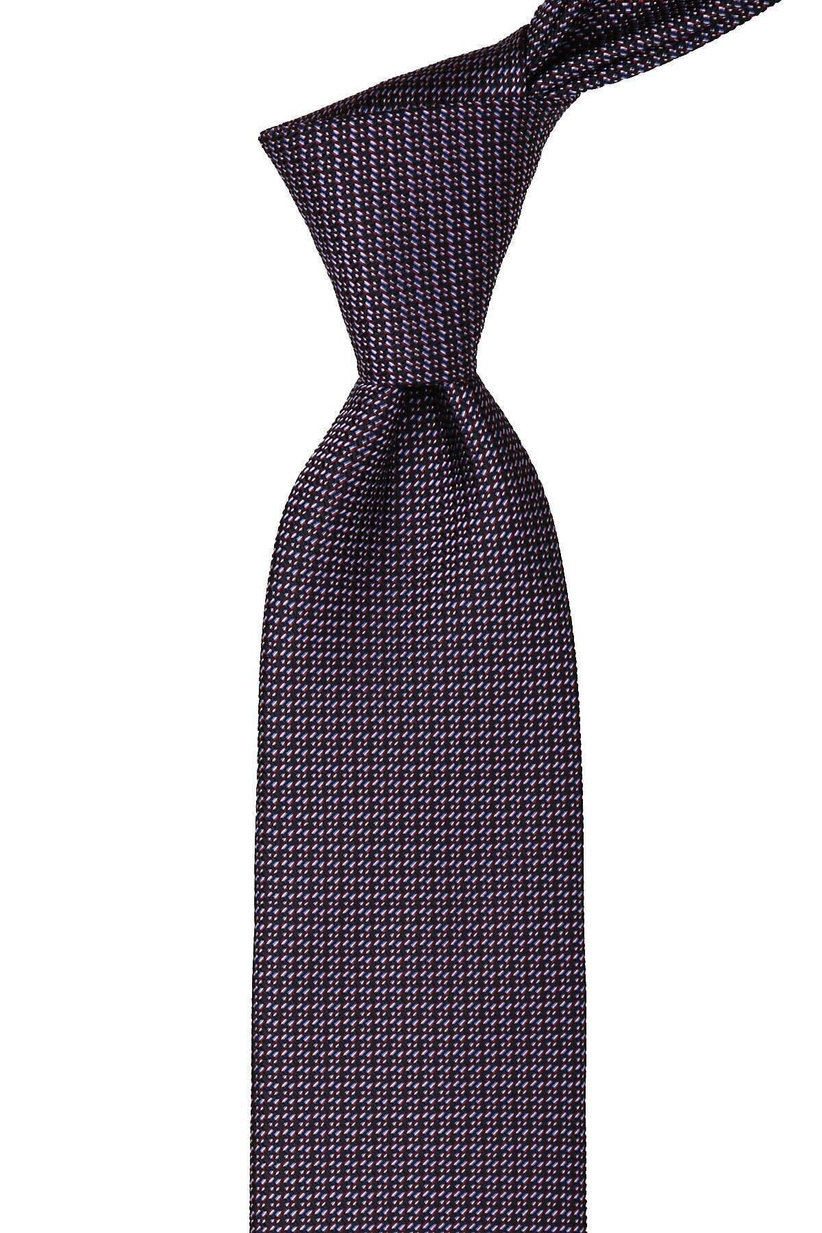  کراوات کلاسیک طرح خال خالی مشکی با دستمال جیبی KK10102