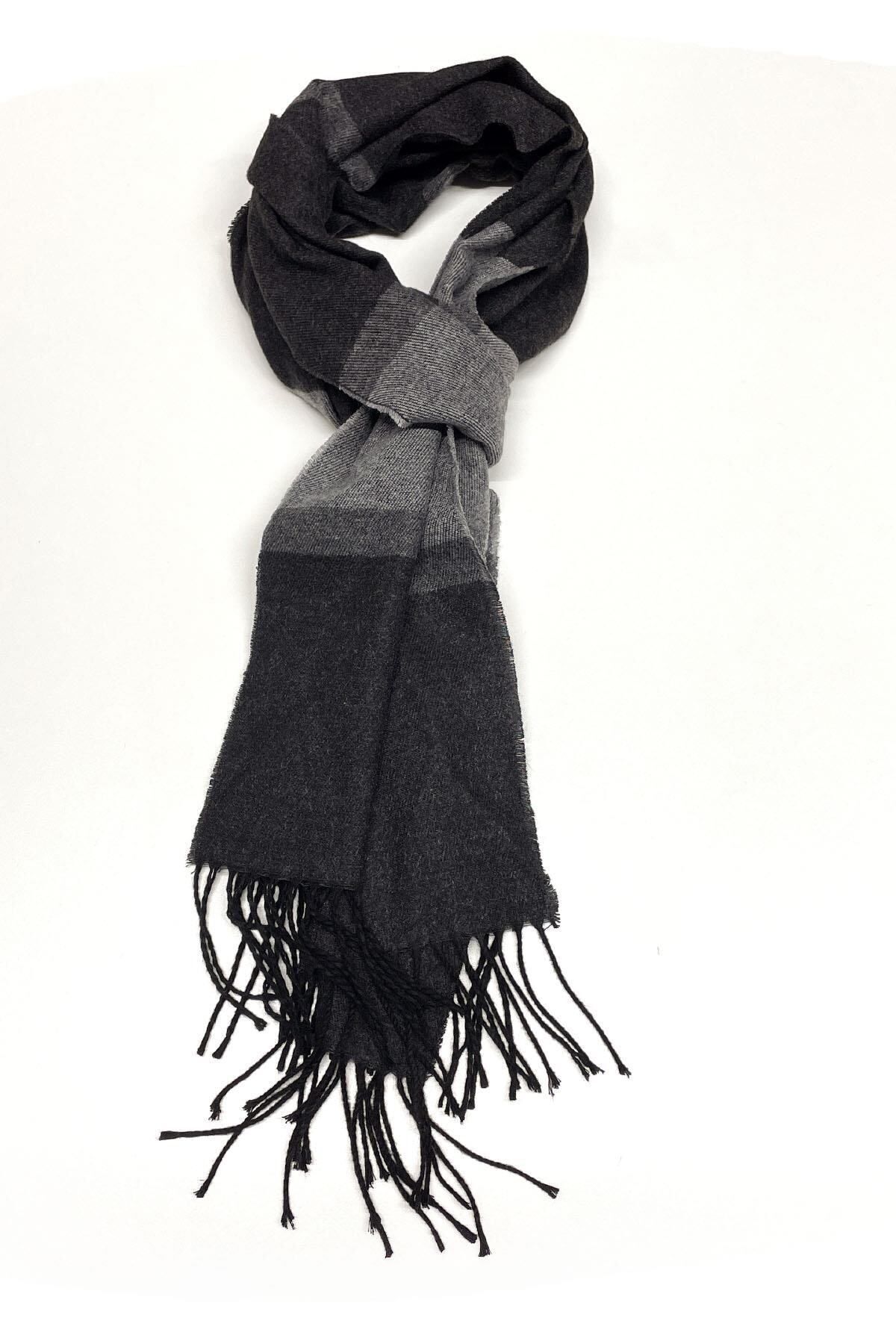  شال گردن مردانه طرح راه راه دودی K376