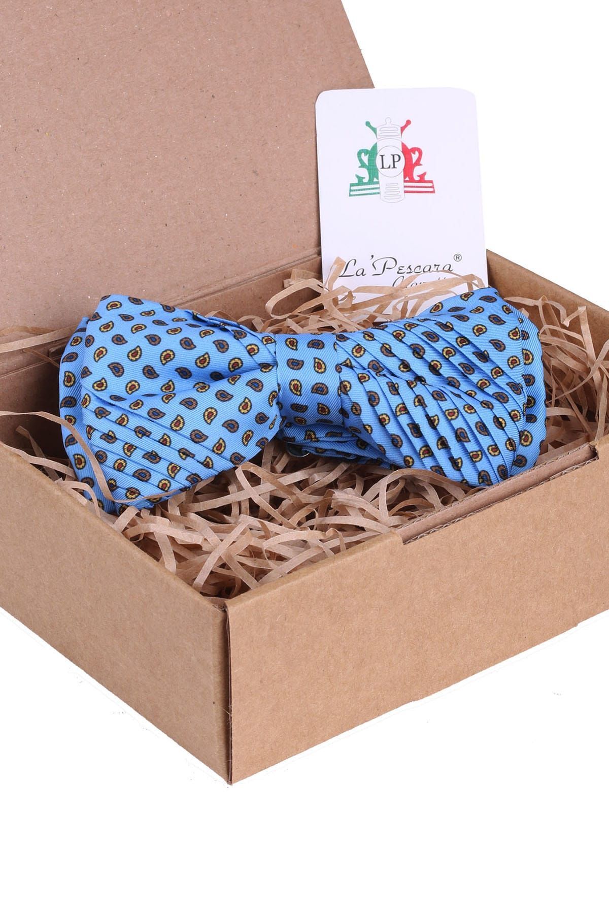  شال آبی طرح پاپیون پلیسه CRB29