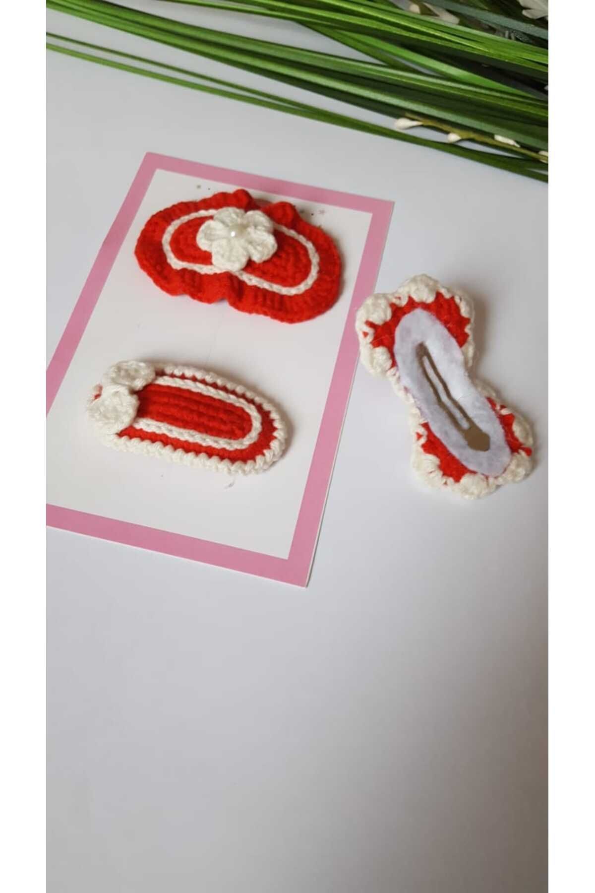 Kadın Girişimciler Atölyesi-Elegance Red Set of 3 - 100% Cotton, Niche Handmade, Mixed Snap Buckle 2