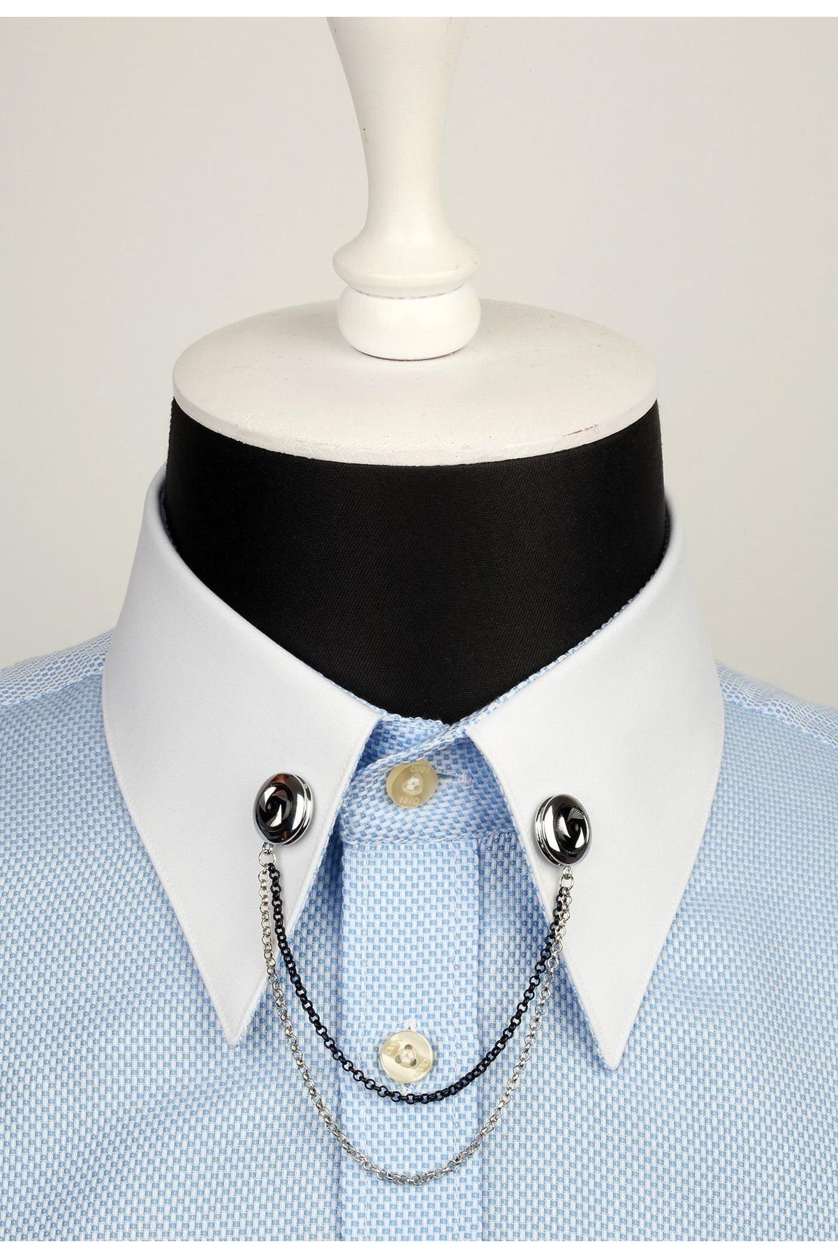  سنجاق یقه پیراهن زنجیری تزیین شده با سنگ GI039