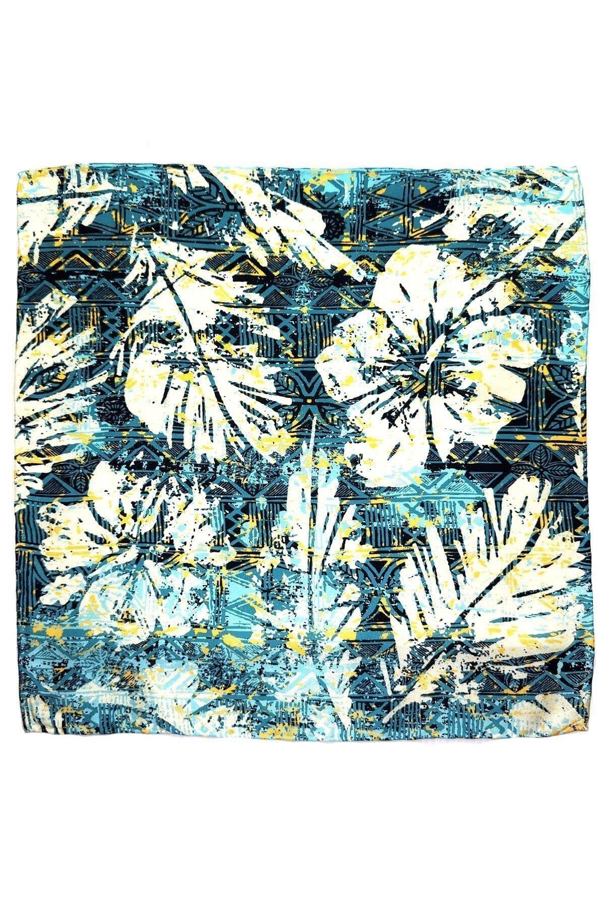  دستمال جیبی مردانه طرح گل آبی SPS583-76