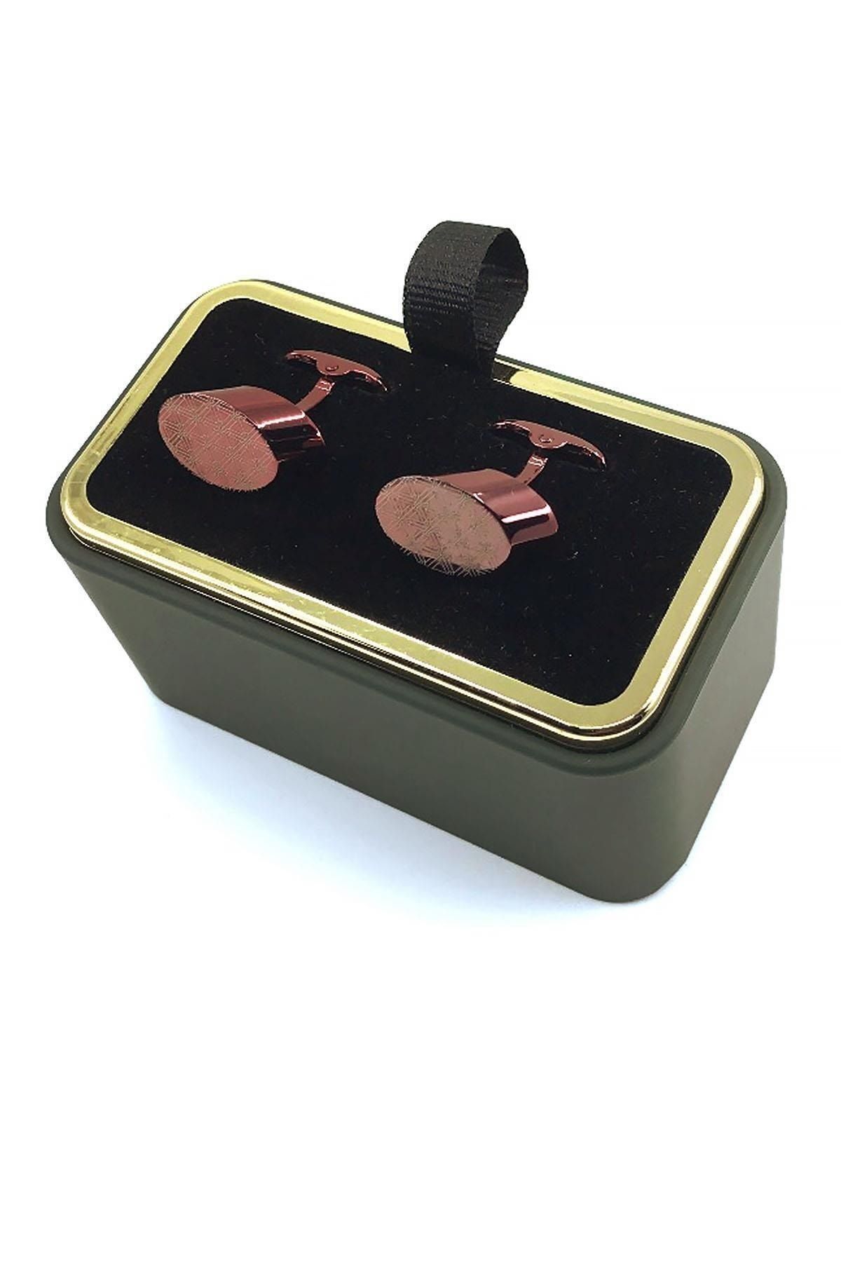 دکمه سرآستین بیضی رنگ زرشکی KD1289