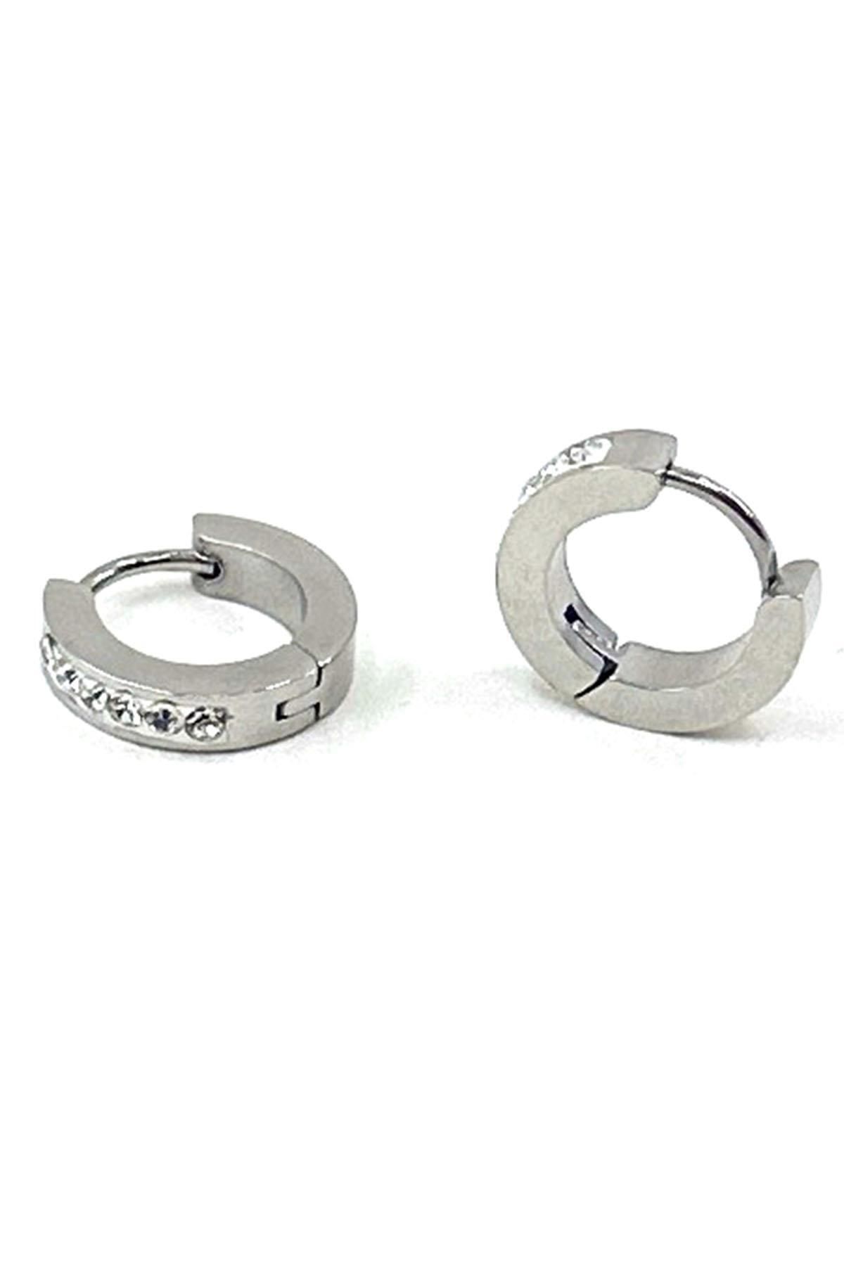  گوشواره نقره طرح سنگ گرد EAR23