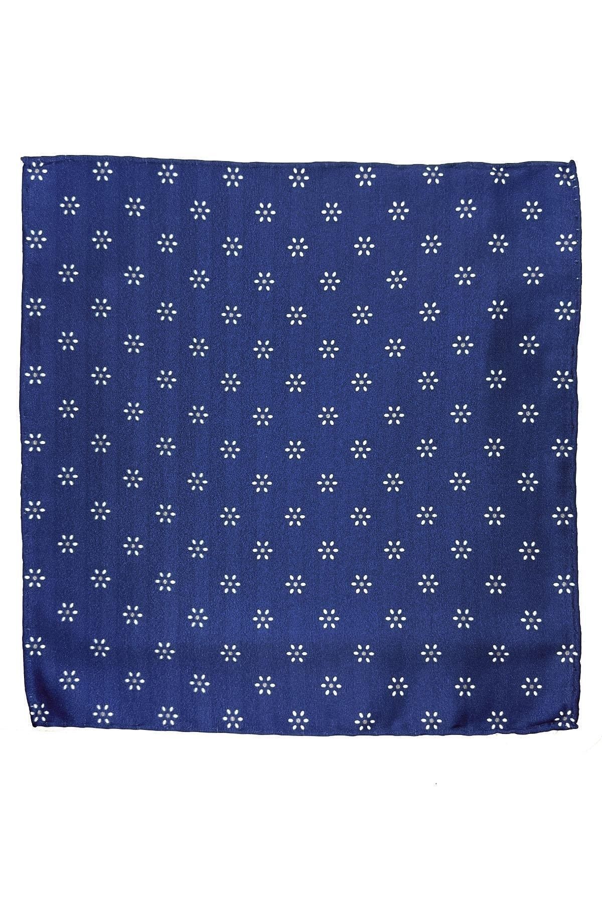  دستمال جیبی مردانه طرح‌دار کوچک سرمه‌ای SPS597-58