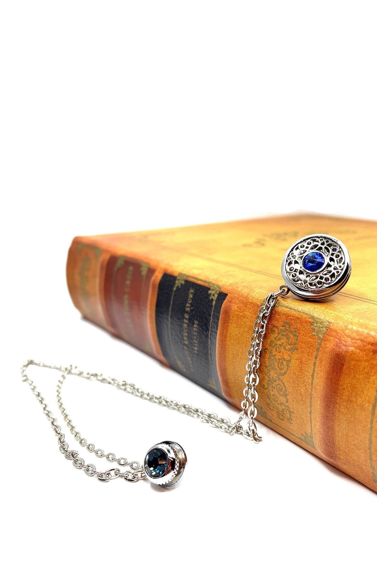  سنجاق سینه یقه ای مزین به زنجیر و سنگ YI82