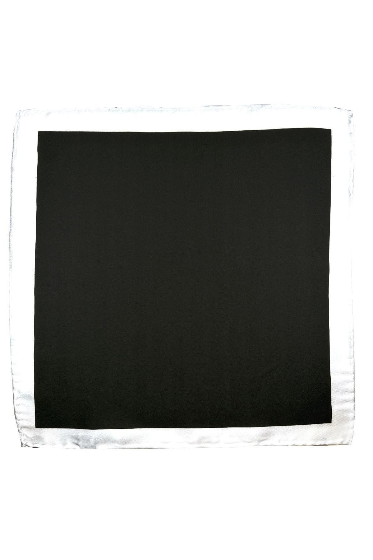  دستمال جیبی مردانه ساده مشکی و سفید SPS647-133