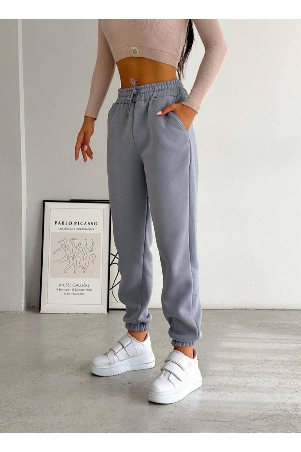 NO 601 Kad n Nardogri Yuksek Bel Ici Polarl Jogger 3 Iplik E ofman Alt Fiyat Yorumlar Trendyol