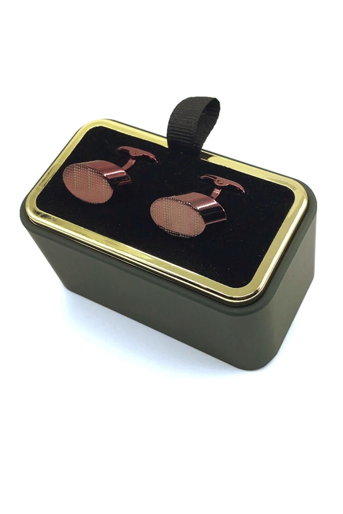  دکمه سرآستین بیضی رنگ زرشکی KD1290