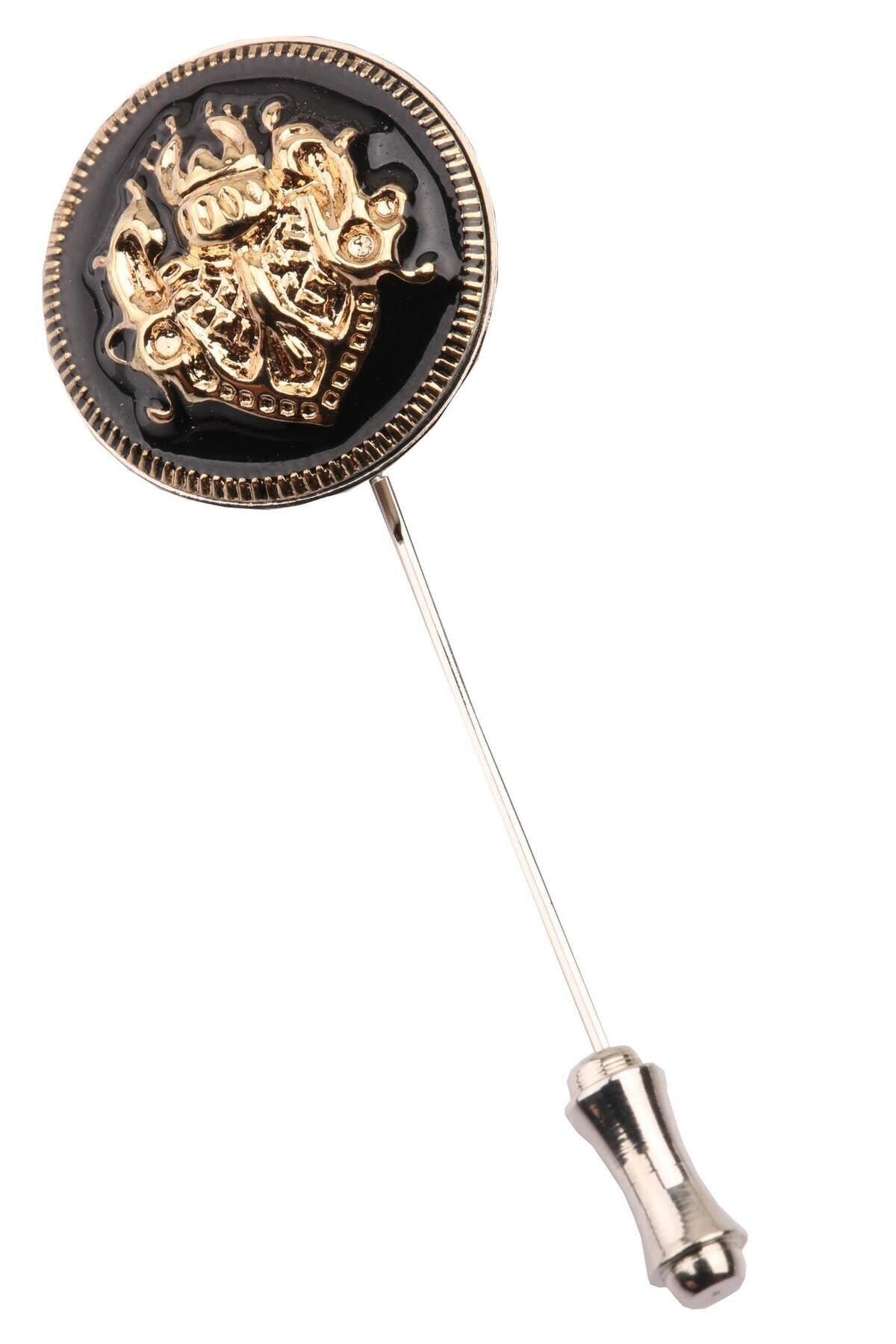  سنجاق یقه‌ای مشکی طلایی رنگ Y169