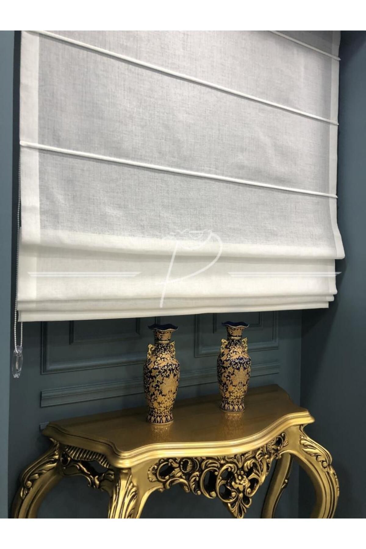 rendecioğlutekstil-Folded Linen Curtain Foldet Linen Ecru Color 3