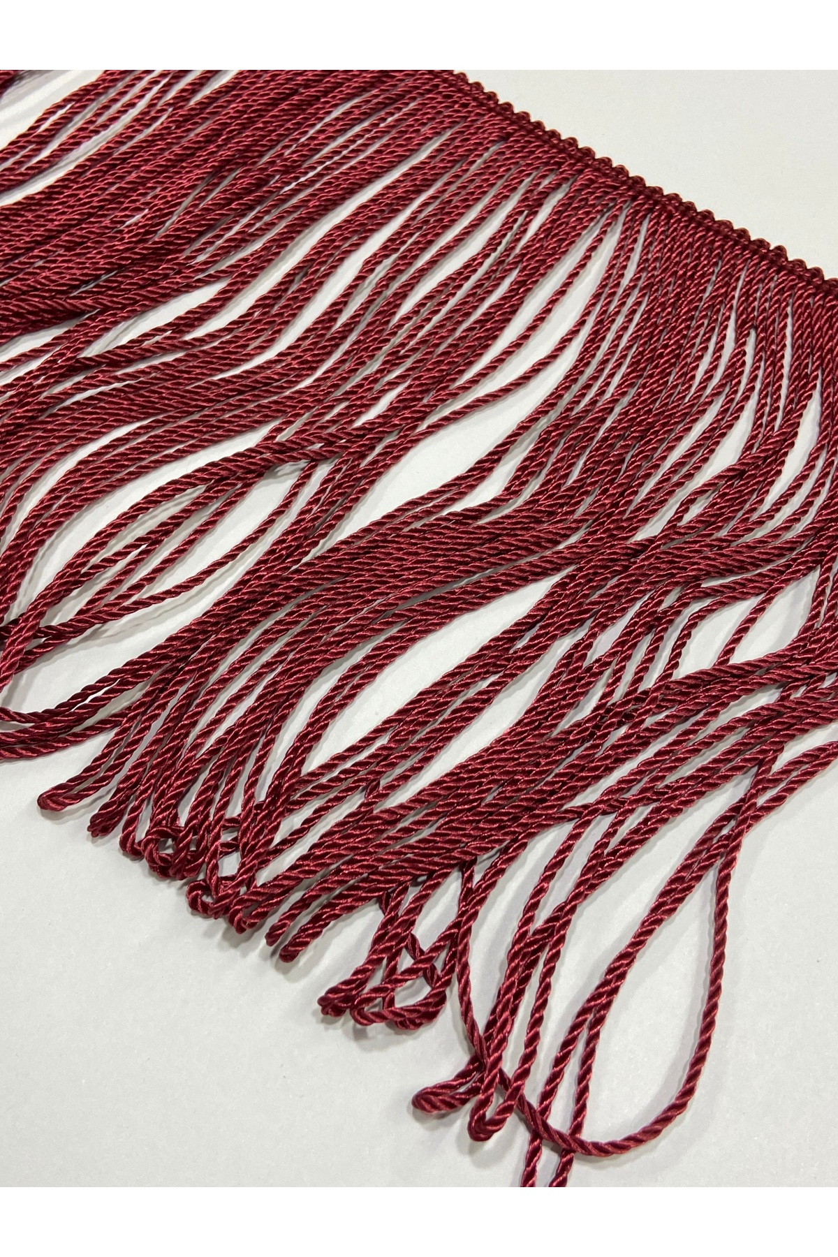 Sofa Curtain Fringe / Tassel / 20 cm / 1 Meter / Burgundy Color
