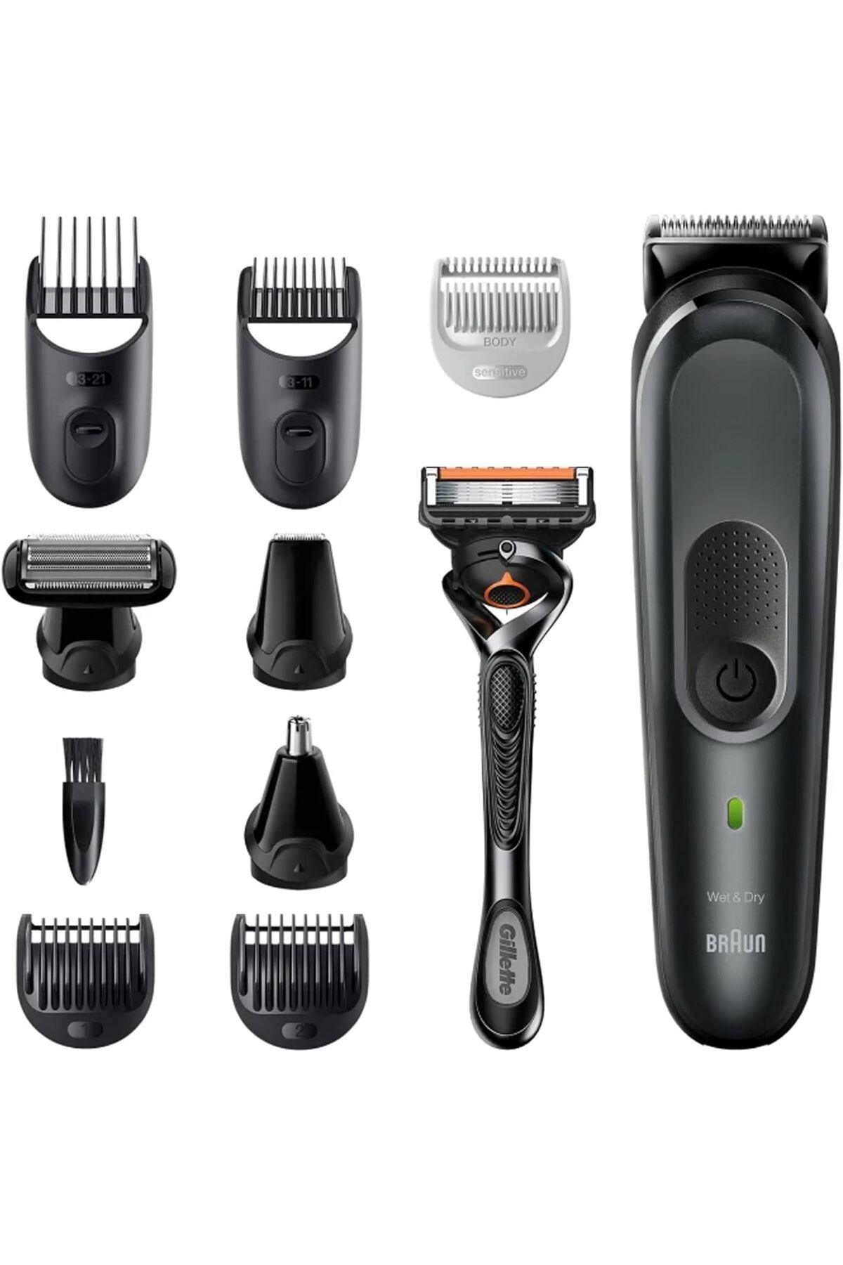 Braun-10-in-1 Multi grooming Kit, AutoSense, ProBlades, 8 Tools, Gillette ProGlide razor - MGK 7331 1