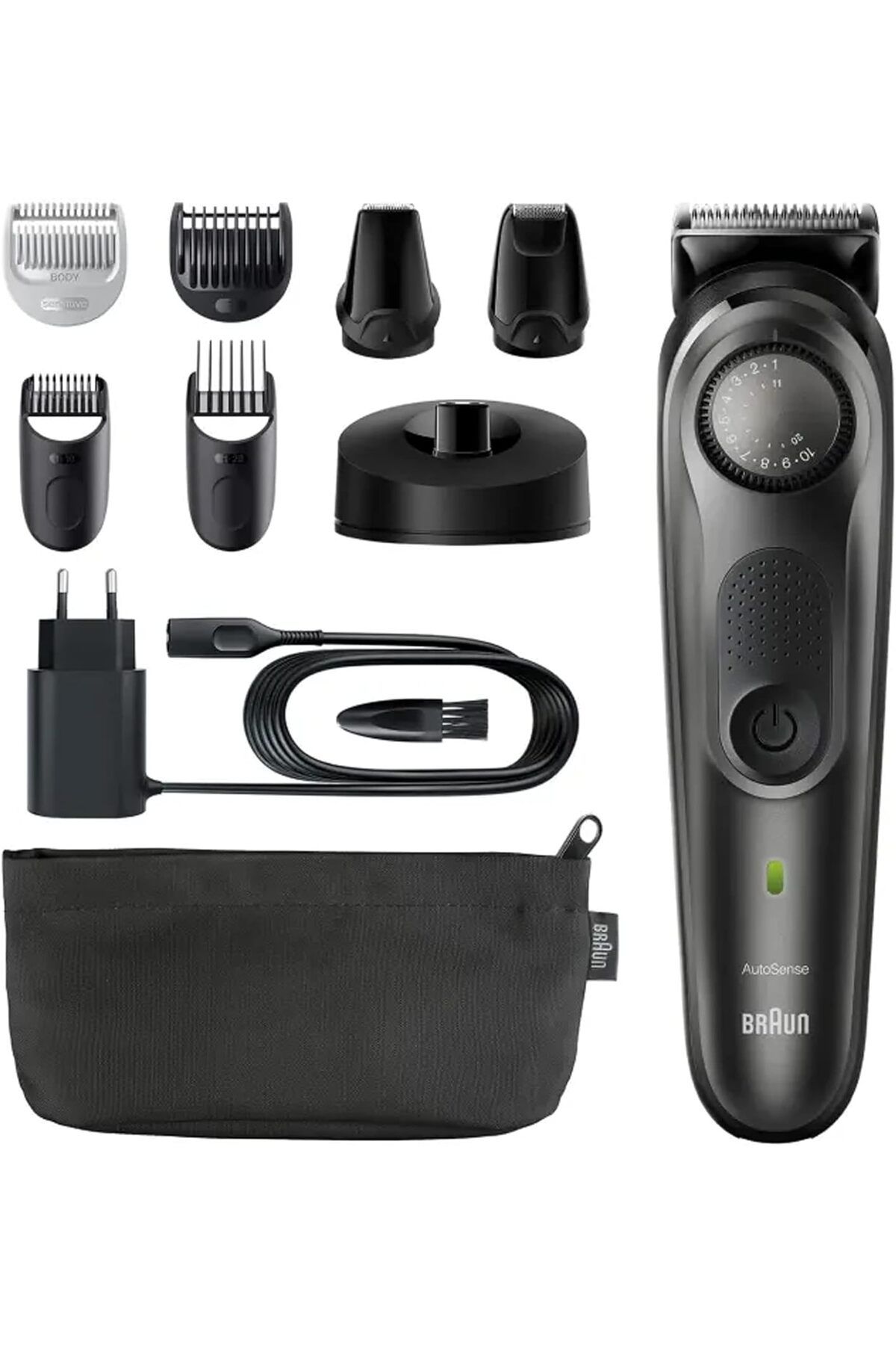 Braun-Beard Trimmer AutoSense, 39 Length Precision Dial, 7 Tools, Lifetime Sharp ProBlades - BT7350 6