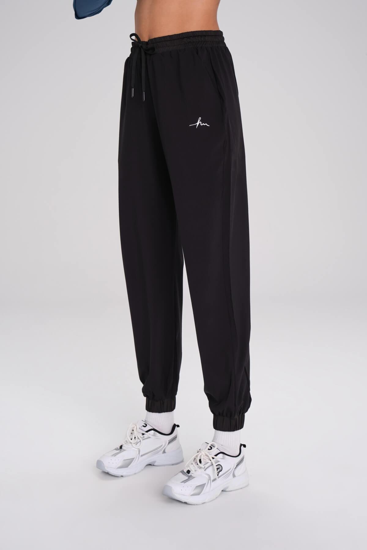 Haşema  Active Lastikli Paça Siyah Jogger Spor Pantolonu Eşofman Altı ACT-1 - Görsel 3