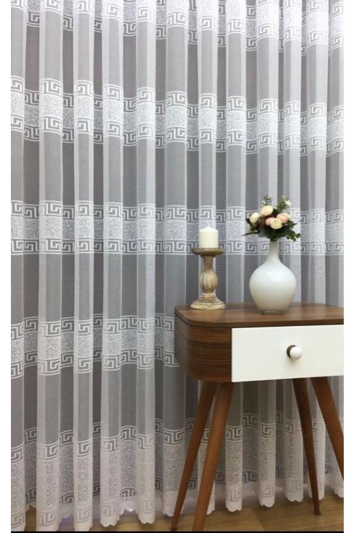 Versace Pattern Tulle Curtain 2 Layers Pleated Tulle Curtain