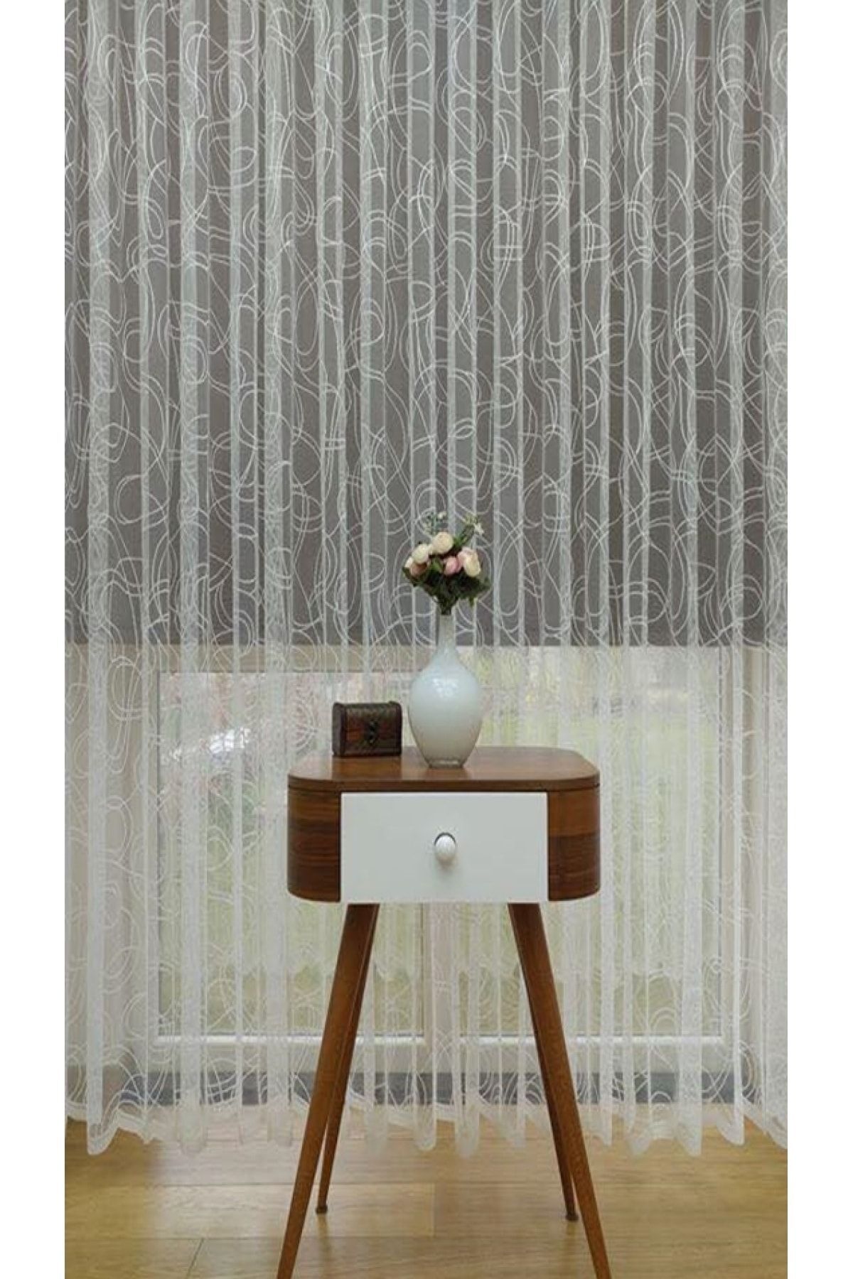 Curved Tulle Curtain 2 Layers Pleated Tulle Curtain