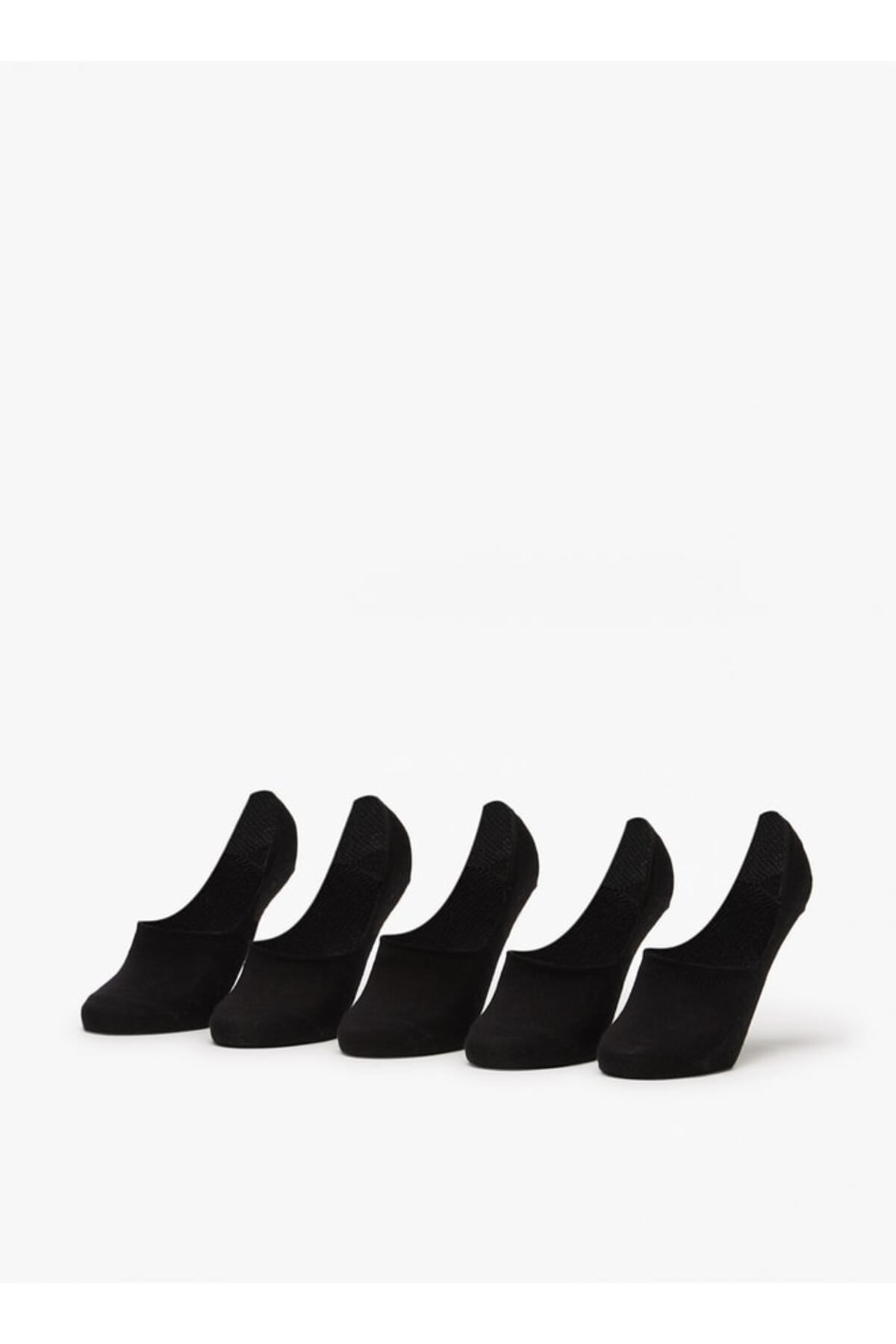 Flora Bella by Shoexpress-Solid No Show Socks - Set of 5 1