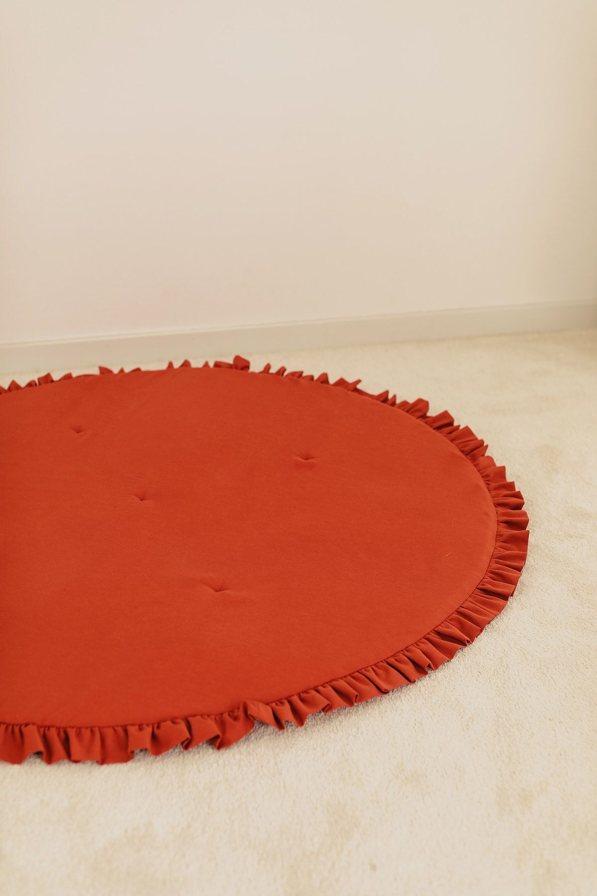 Dear Deer Love Oyun Halısı, Yuvarlak Oyun Matı, Fırfırlı Oyun Minderi, Kiremit fotoğrafı 6 (önizleme)