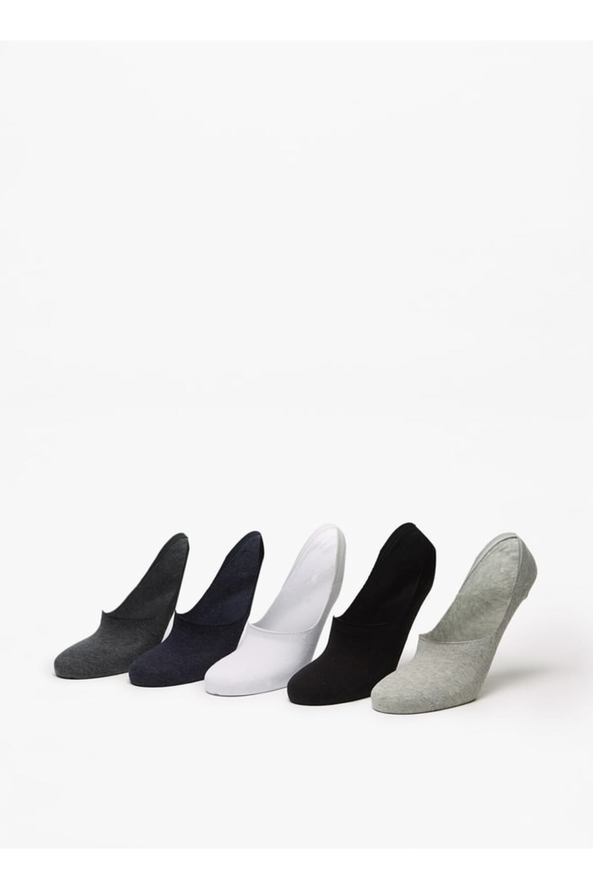 LBL by Shoexpress-Solid No Show Socks - Set of 5 1