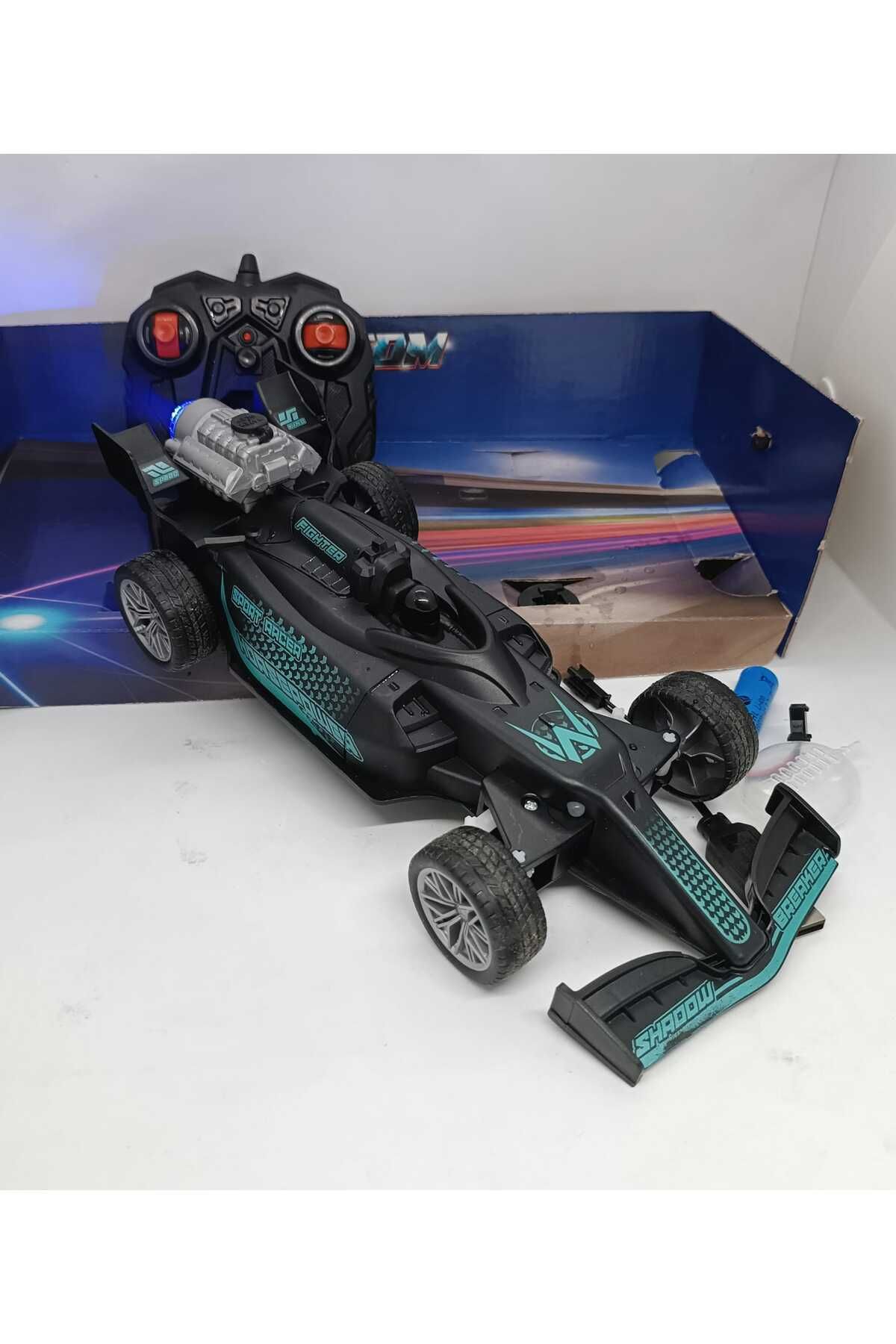 Süper Hızlı Uzaktan Kumandalı Şarjlı Formula 1 Arabası Buhar Atan Duman Çıkaran F1 Araba