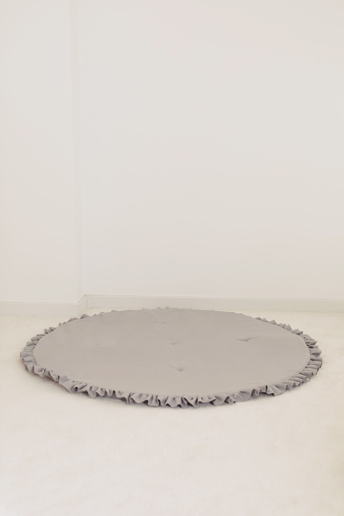 Dear Deer Love Oyun Halısı, Yuvarlak Oyun Matı, Fırfırlı Oyun Minderi, Gri fotoğrafı 4 (önizleme)