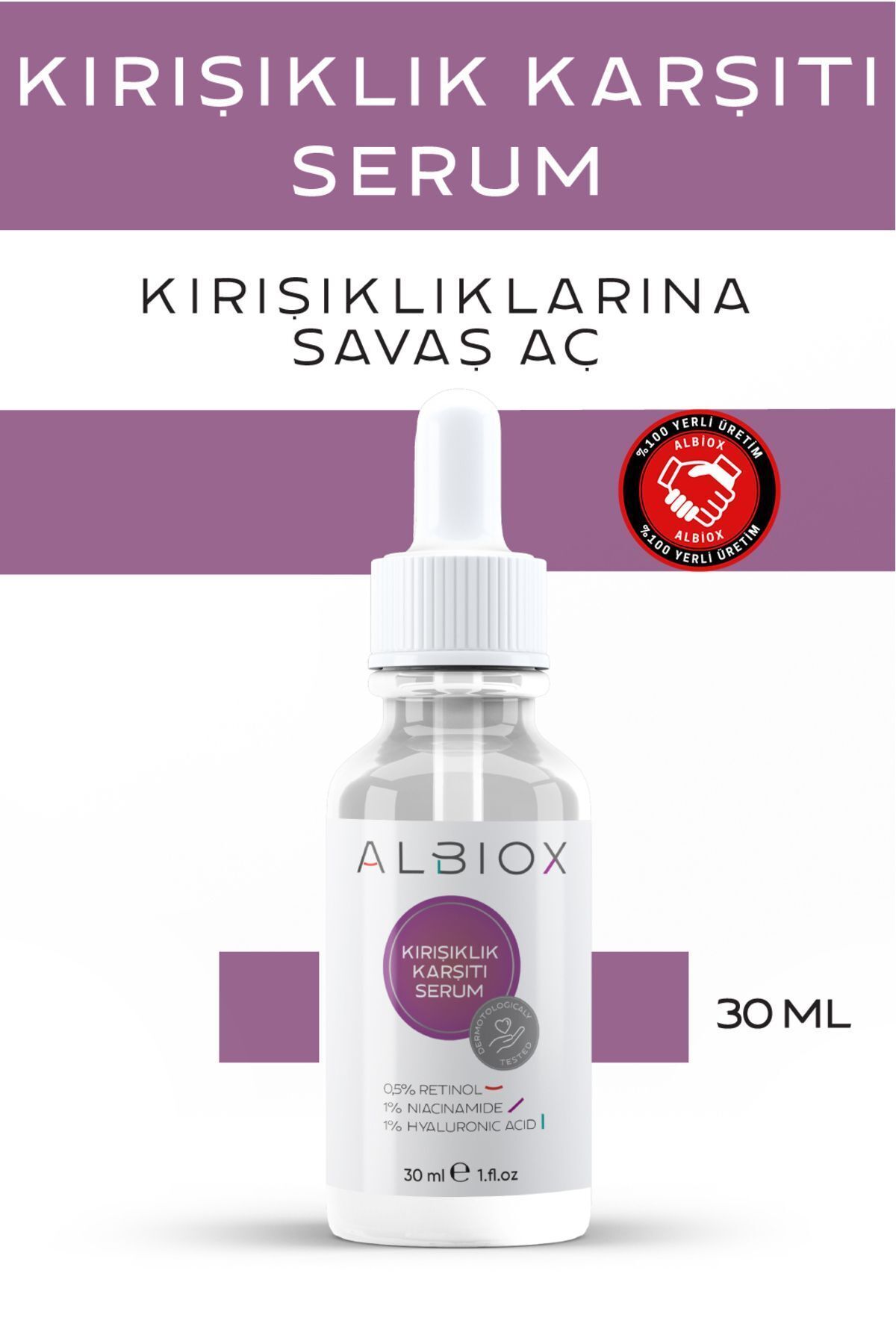 Albiox Anti-Wrinkle Repair Serum (retinol + Niacinamide + Hyaluronic Acid) 30 Ml